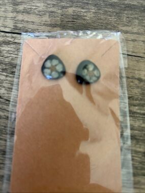 Black Floral Stud Earrings